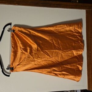 Elegant Orange Satin Skirt